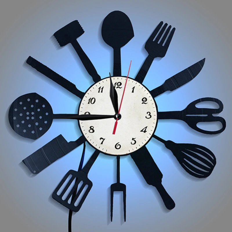 Lighting Home Decor Wall Clocks - 주방 장식 식기 비닐 레코드 벽시계,