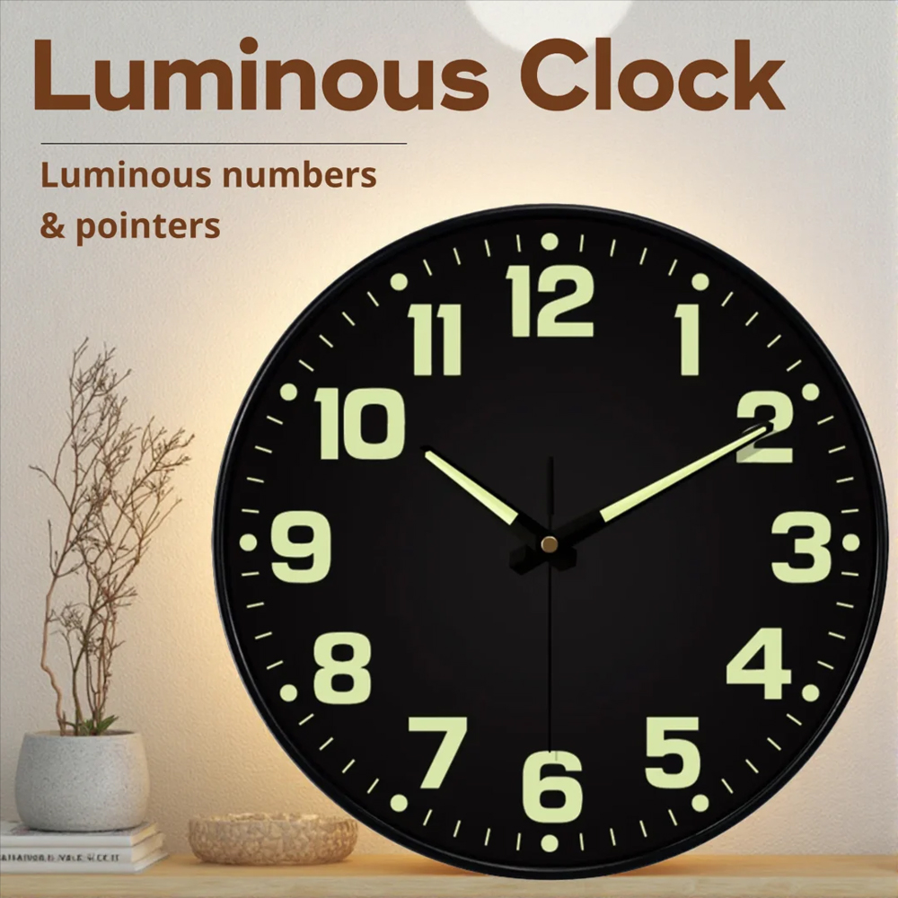 Lighting Home Decor Wall Clocks - 야광 벽시계 어두운 밤에도 빛나는 대형