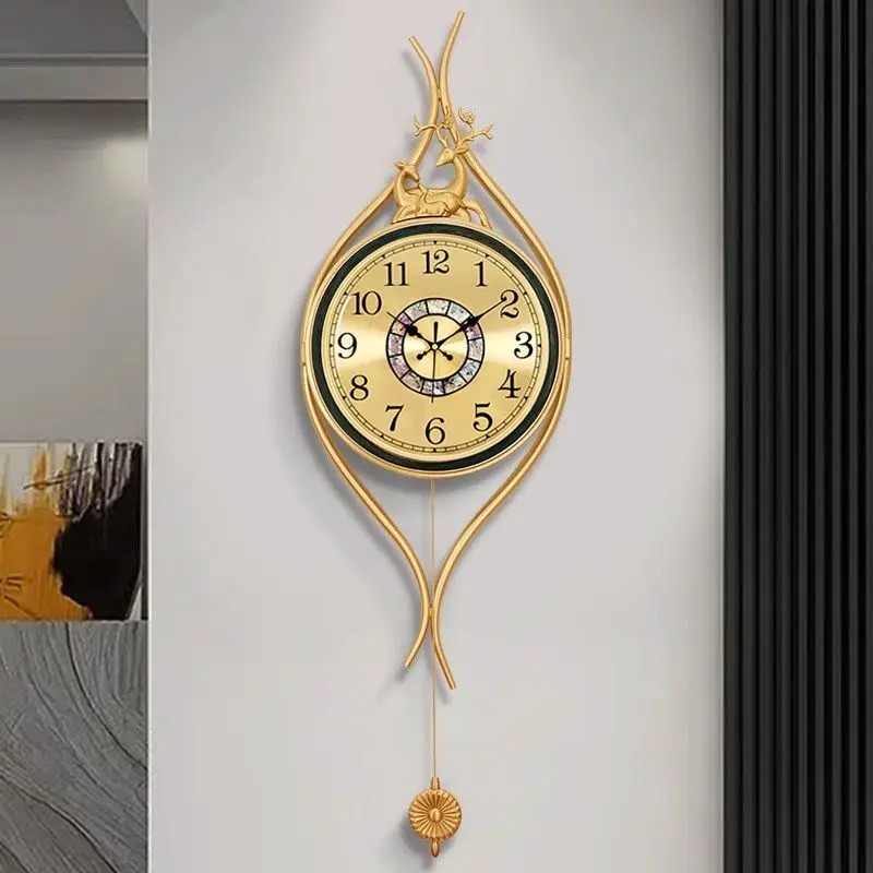 Lighting Home Decor Wall Clocks - 유럽 스타일 황동 벽시계 고급 예술