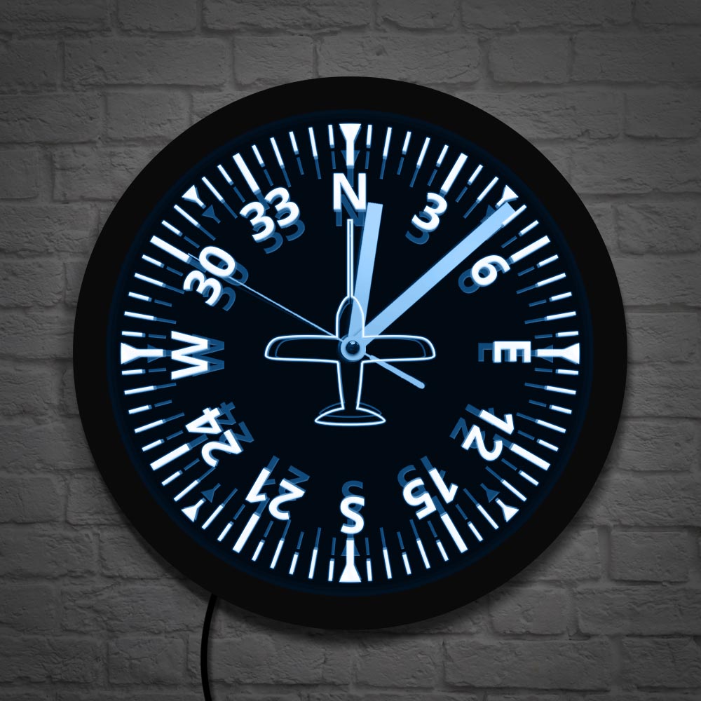 Lighting Home Decor Wall Clocks - 항공기 게이지 조종석 악기 항공 LED