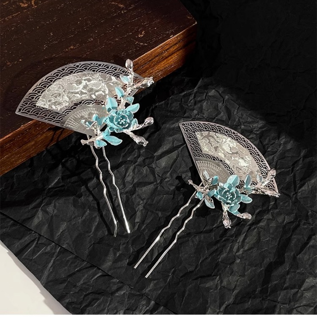 Decor Lighting Fans - 새로운 중국식 부채 모양 머리핀, 정교하고