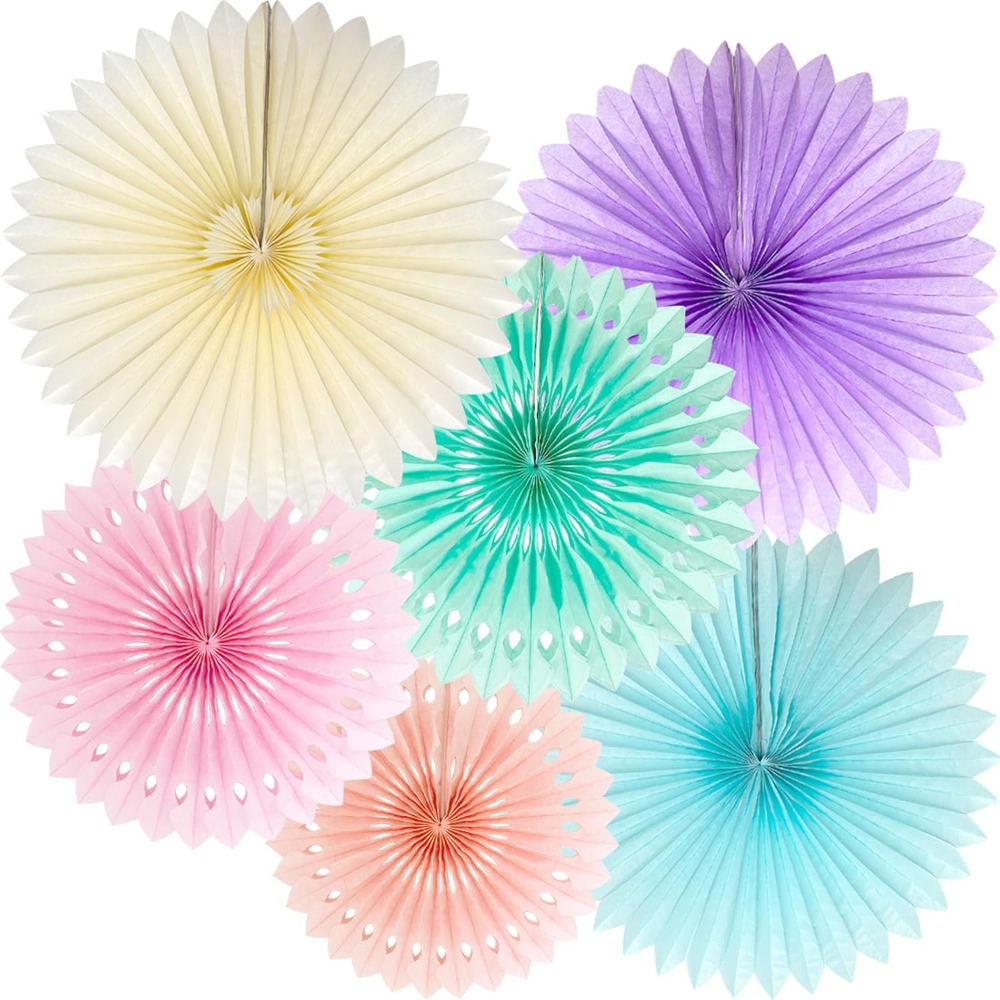 Decor Lighting Fans - 파스텔 무지개 종이 팬 파티 장식