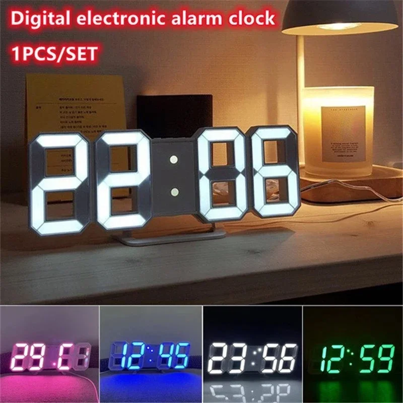 침실용 3D 디지털 벽시계 장식, 가정용 조절식 거실  - Lighting Home Decor Wall Clocks 리뷰 및 가격