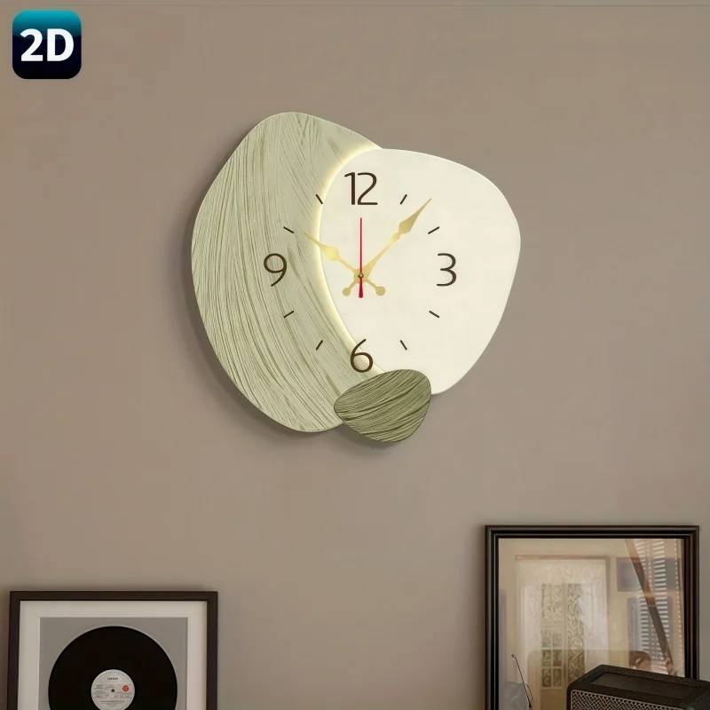 2D 평면형, 나무 소재 무소음 벽시계 - 모던한 연두 - Lighting Home Decor Wall Clocks 리뷰 및 가격