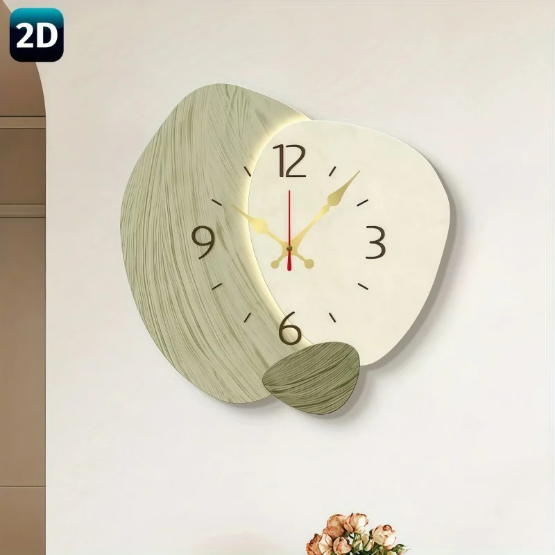 2D 평면형, 나무 소재 무소음 벽시계 - 모던한 연두 - Lighting Home Decor Wall Clocks 리뷰 및 가격