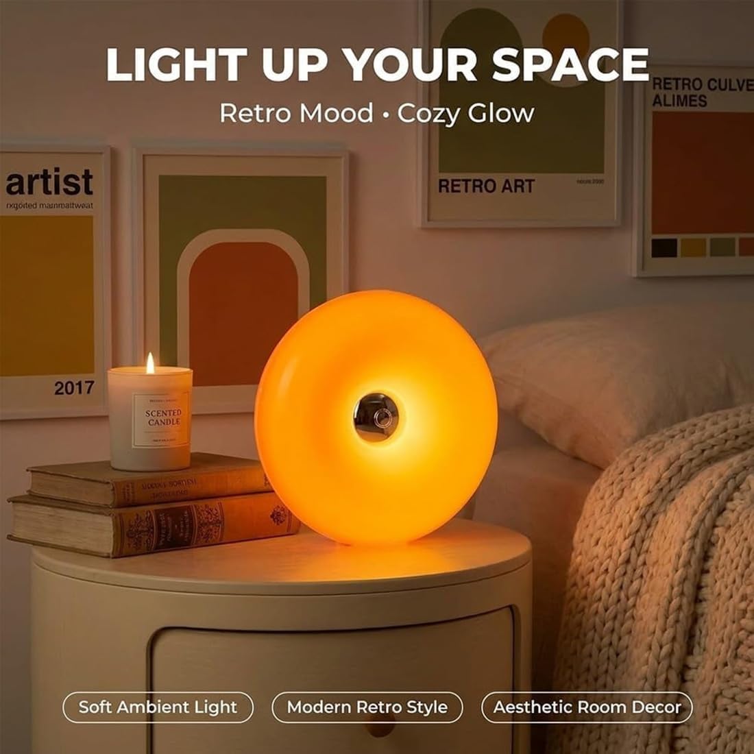 창의적인 오렌지 도넛 무드등, 충전식 오렌지 도넛 벽등 - Colour Changing Bulb 리뷰 및 가격