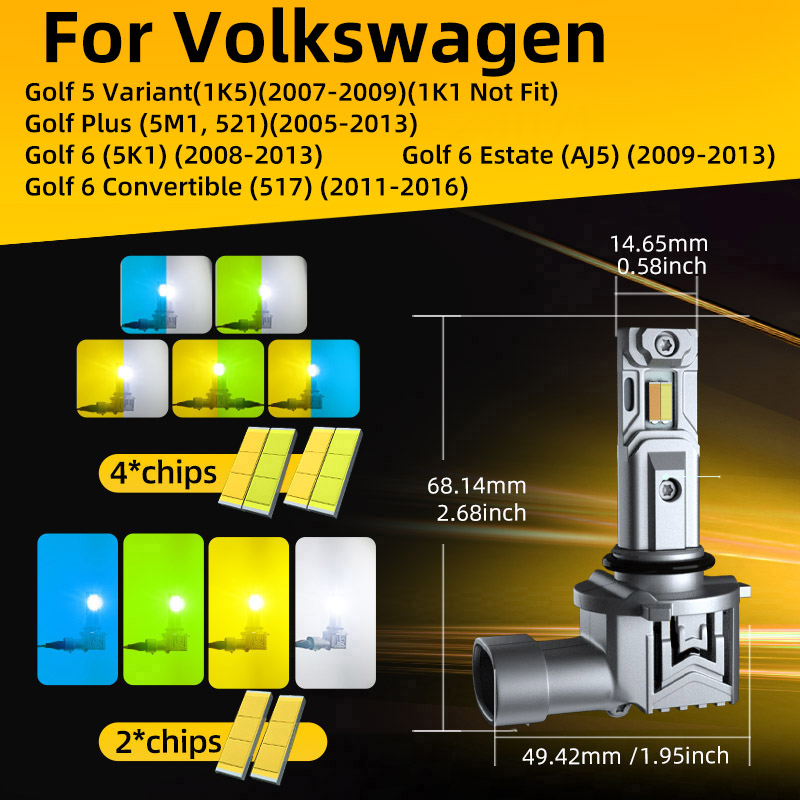 폭스바겐 VW 골프 5 6 2009 2010 2011  - Colour Changing Bulb 리뷰 및 가격