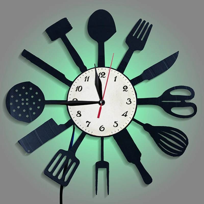 주방 장식 식기 비닐 레코드 벽시계, 홈 크리에이티브  - Lighting Home Decor Wall Clocks 리뷰 및 가격