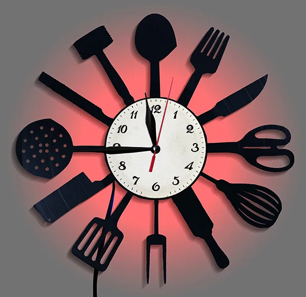 주방 장식 식기 비닐 레코드 벽시계, 홈 크리에이티브  - Lighting Home Decor Wall Clocks 리뷰 및 가격