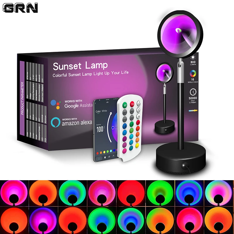 스마트 LED 선셋 램프, 다채로운 변화, 블루투스 앱 - Touch Dimmer Lamp 리뷰 및 가격