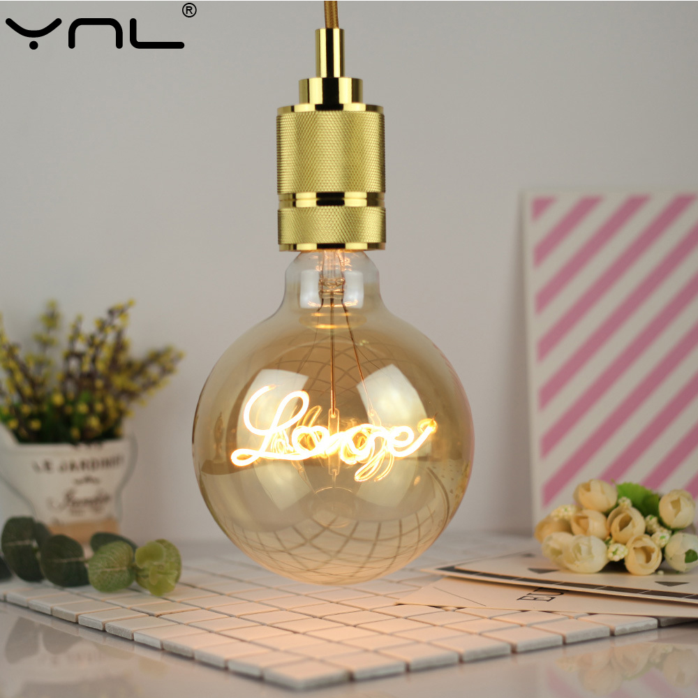 LED 레트로 에디슨 전구, 빈티지 유리 전구, 러브  - Ok Lighting Decor 리뷰 및 가격