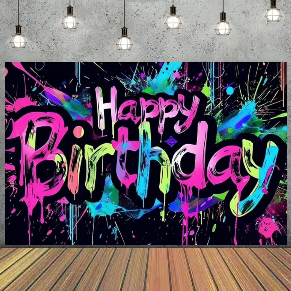 낙서 네온 라이트 테마 생일 파티 배경 장식 레트로 배 - Lighting Decor Photos 리뷰 및 가격