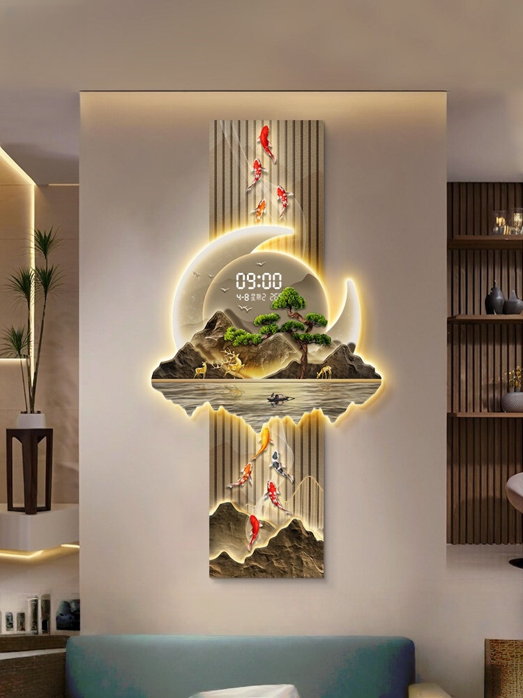 디자인 고급 벽시계 거실 LED 벽시계 무소음 벽시계  - Lighting Home Decor Wall Clocks 리뷰 및 가격