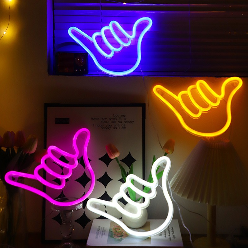LED 네온 사인 평화 손 승리 승리 제스처 손가락 밤 - Ok Lighting Decor 리뷰 및 가격