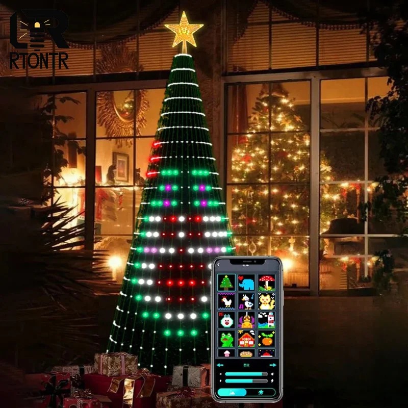 스마트 RGB 크리스마스 트리 탑퍼 조명, 블루투스 앱 - Lighting Christmas Decor 리뷰 및 가격