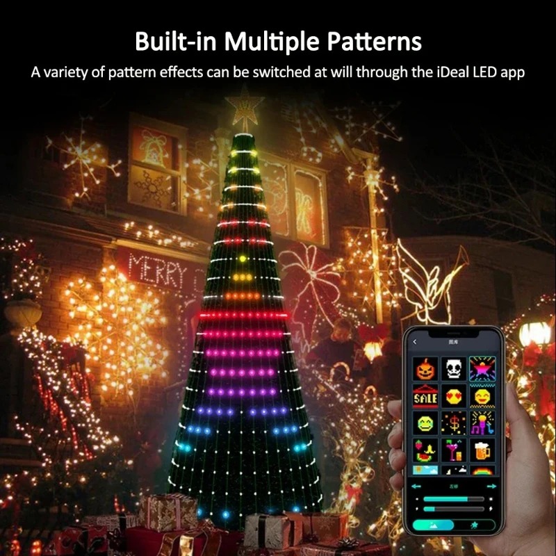 스마트 RGB 크리스마스 트리 탑퍼 조명, 블루투스 앱 - Lighting Christmas Decor 리뷰 및 가격