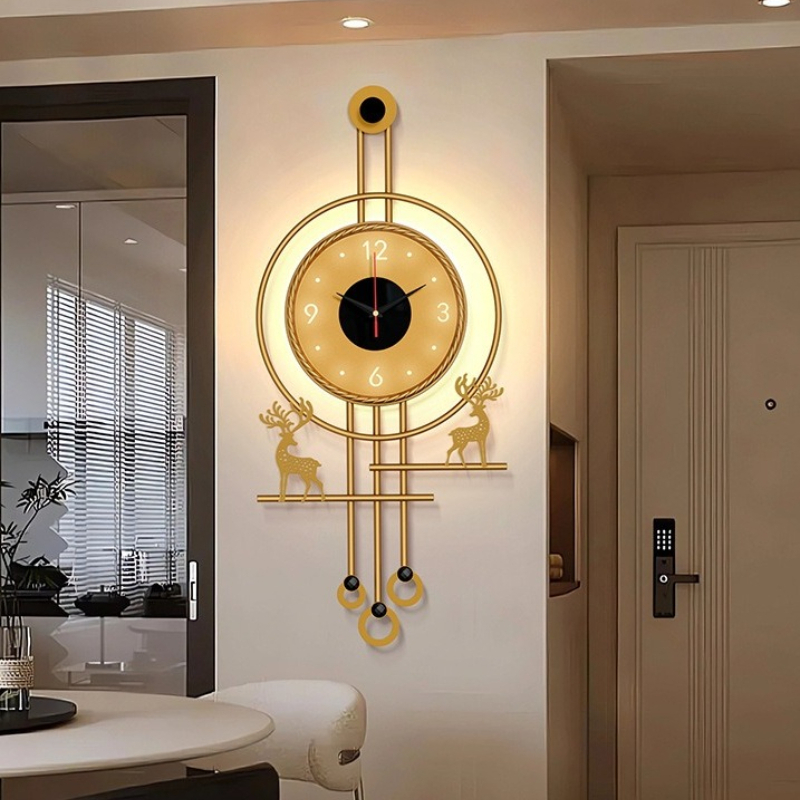 모던 TV 배경 벽 무소음 벽시계 나무 그릴 장식 조명 - Lighting Home Decor Wall Clocks 리뷰 및 가격
