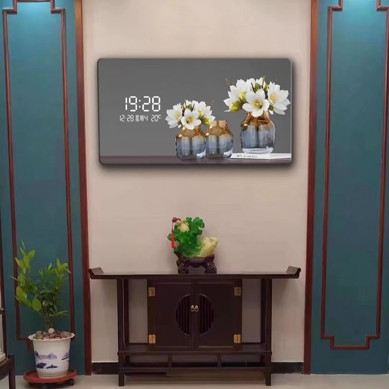 대형 꽃 패턴 디지털 벽시계, LED 조명, 창의적인  - Lighting Home Decor Wall Clocks 리뷰 및 가격