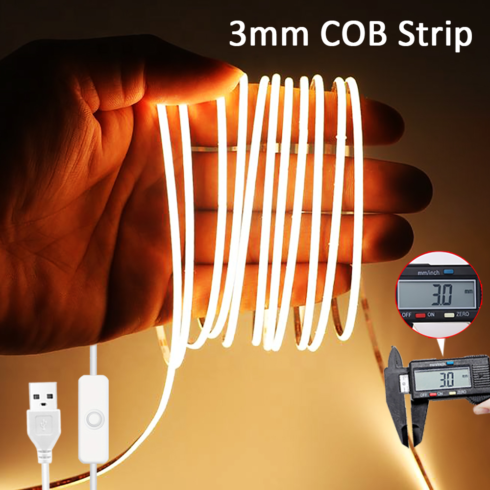 3mm 초박형 LED COB 스트립 USB 5V 플렉시 - Decor Lighting Hours 리뷰 및 가격
