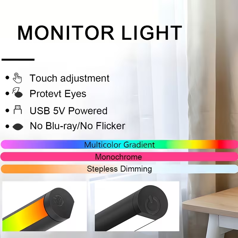 5V USB LED 스크린 걸이형 데스크 라이트, 눈  - Touch Dimmer Lamp 리뷰 및 가격