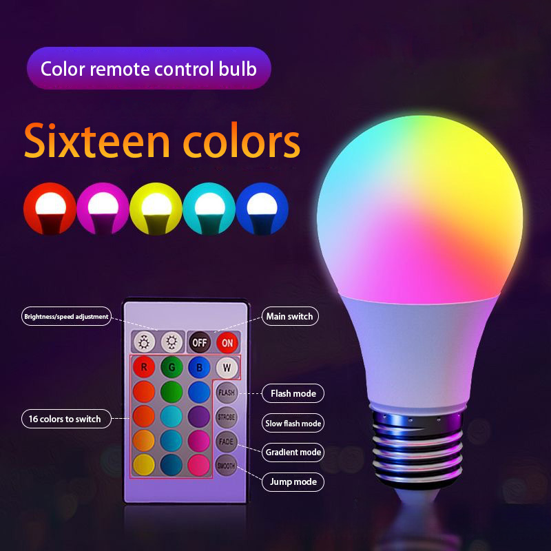 E27 220V 16 색상 RGB 전구 LED 멀티 컬 - Colour Changing Bulb 리뷰 및 가격