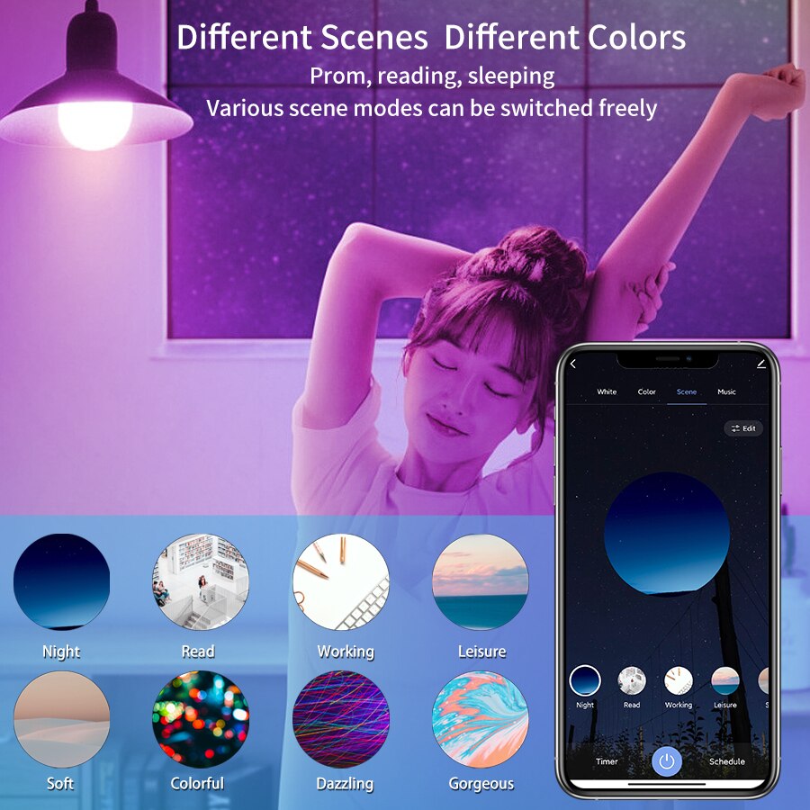 Tuya 블루투스 LED 전구 디밍 가능 15W 18W - Colour Changing Bulb 리뷰 및 가격