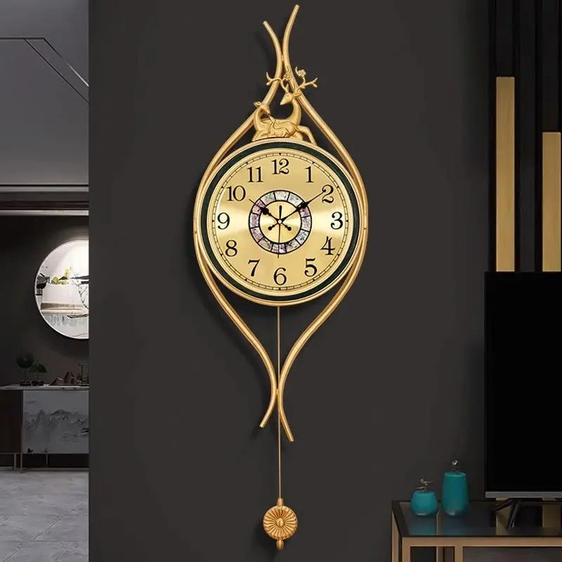 유럽 스타일 황동 벽시계 고급 예술 홈 데코 패셔너블  - Lighting Home Decor Wall Clocks 리뷰 및 가격