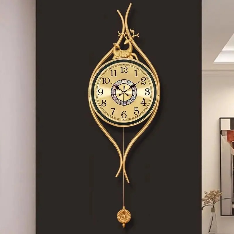 유럽 스타일 황동 벽시계 고급 예술 홈 데코 패셔너블  - Lighting Home Decor Wall Clocks 리뷰 및 가격