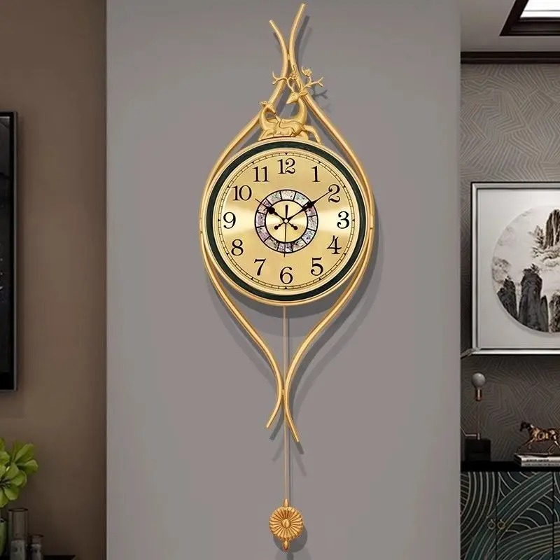 유럽 스타일 황동 벽시계 고급 예술 홈 데코 패셔너블  - Lighting Home Decor Wall Clocks 리뷰 및 가격