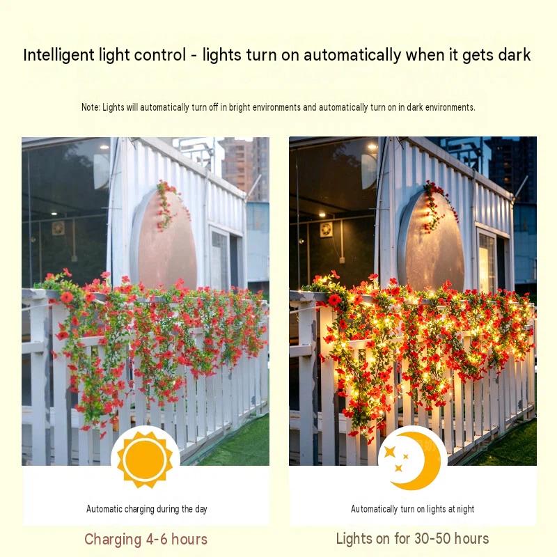 솔라 로즈 바인 스트링 라이트 5m 50 LED 야외  - Outdoor Lighting Wedding Decor 리뷰 및 가격