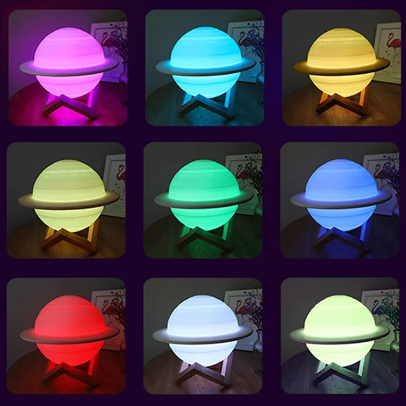 LED 밤 빛 3D 인쇄 토성 램프 16 색 3D 빛  - Colour Changing Bulb 리뷰 및 가격
