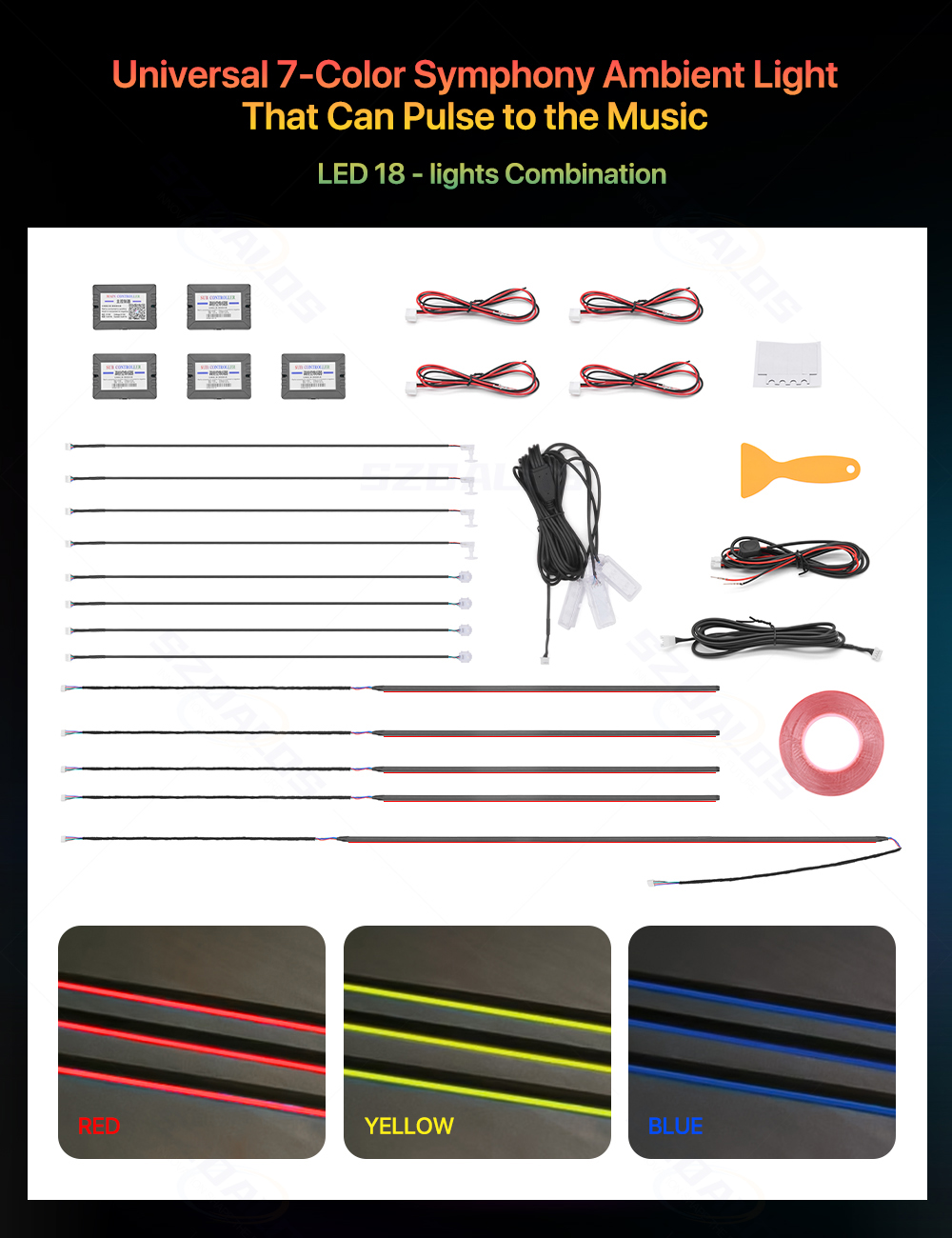 인기 판매 차량용 앰비언트 라이트 키트 18 in 1  - Ambient Led Strip 리뷰 및 가격