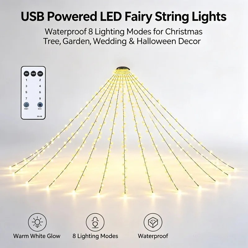 방수 USB LED 스트링 조명, 크리스마스 트리 웨딩 - Lighting Christmas Decor 리뷰 및 가격