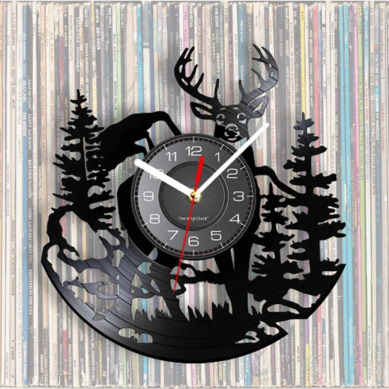 숲 사슴 비닐 레코드 벽시계 LED 야간 조명 원격 제 - Lighting Home Decor Wall Clocks 리뷰 및 가격