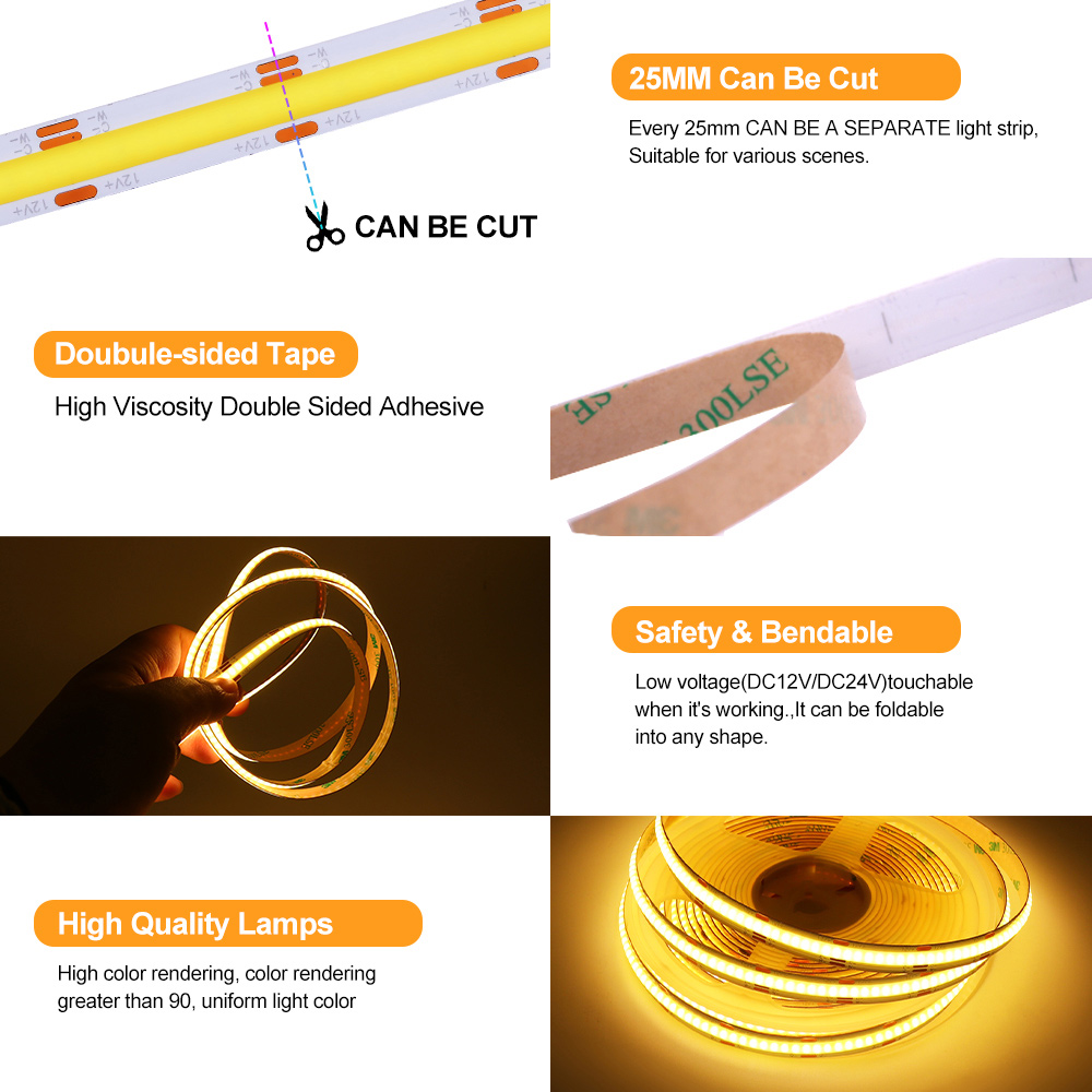 COB CCT LED 스트립 조명, 조도 조절 가능,  - Decor Lighting Hours 리뷰 및 가격