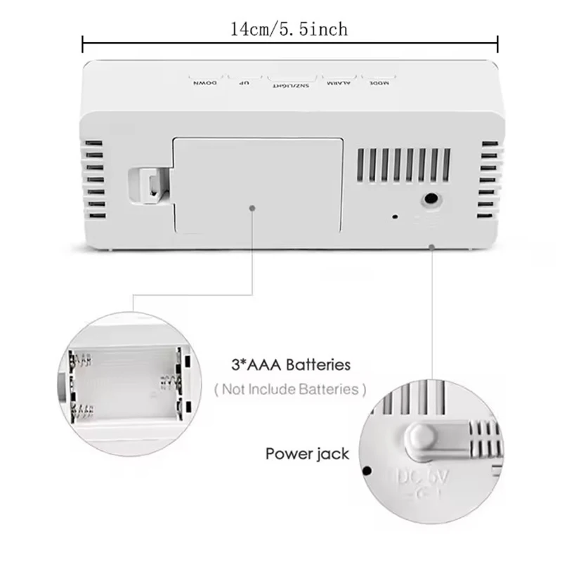 1개 화이트 디지털 시계 LED 미러 테이블 시계 스누 - Lighting Home Decor Wall Clocks 리뷰 및 가격
