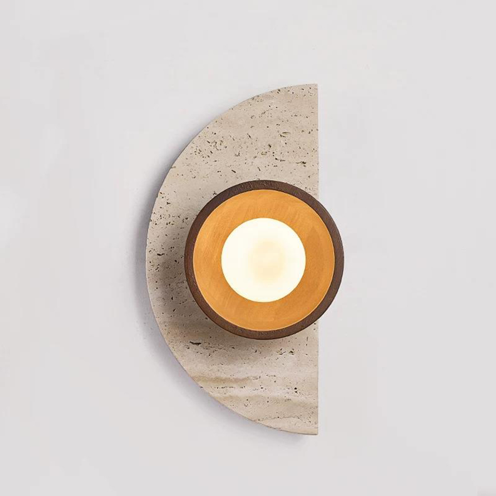 디자이너의 창의적인 반원형 천연석 LED 벽 램프 거실 - Decor Lighting Cy 리뷰 및 가격