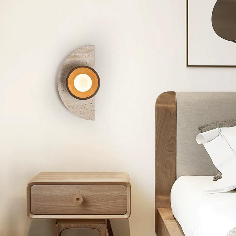디자이너의 창의적인 반원형 천연석 LED 벽 램프 거실 - Decor Lighting Cy 리뷰 및 가격