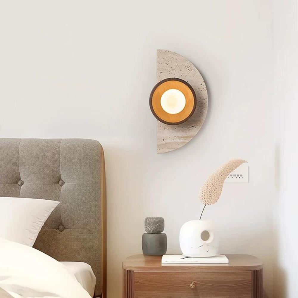 디자이너의 창의적인 반원형 천연석 LED 벽 램프 거실 - Decor Lighting Cy 리뷰 및 가격