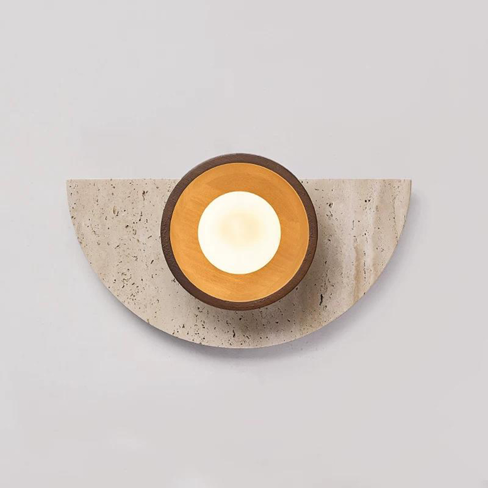 디자이너의 창의적인 반원형 천연석 LED 벽 램프 거실 - Decor Lighting Cy 리뷰 및 가격