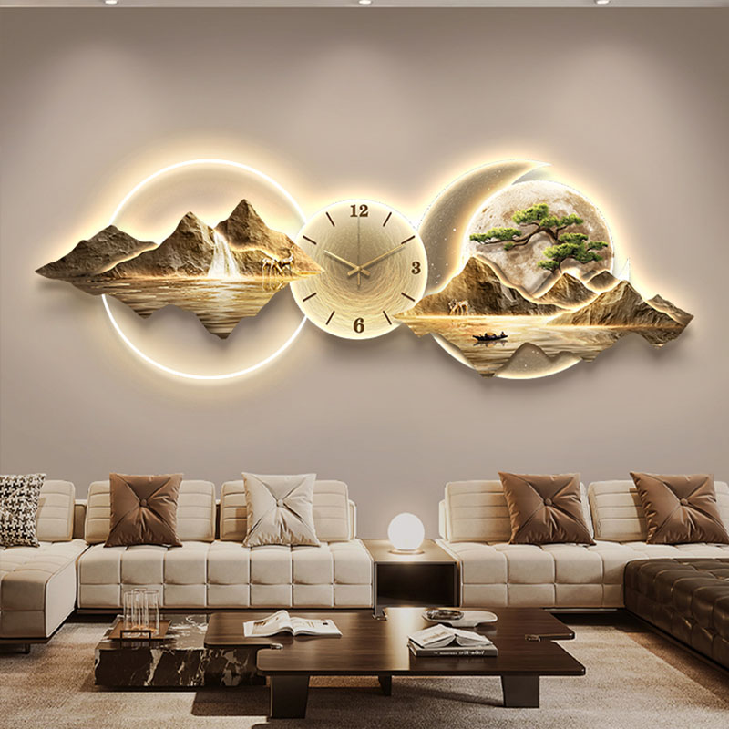 거실 벽시계 아트 벽화 고급 대형 미적 현대 벽시계 창 - Lighting Home Decor Wall Clocks 리뷰 및 가격