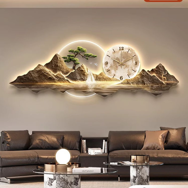 거실 벽시계 아트 벽화 고급 대형 미적 현대 벽시계 창 - Lighting Home Decor Wall Clocks 리뷰 및 가격