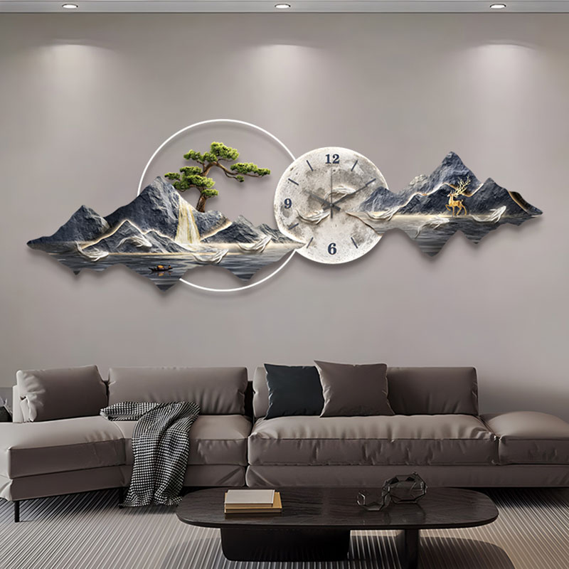 거실 벽시계 아트 벽화 고급 대형 미적 현대 벽시계 창 - Lighting Home Decor Wall Clocks 리뷰 및 가격