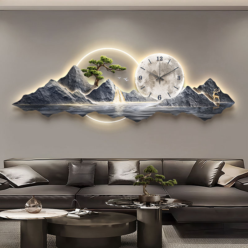 거실 벽시계 아트 벽화 고급 대형 미적 현대 벽시계 창 - Lighting Home Decor Wall Clocks 리뷰 및 가격