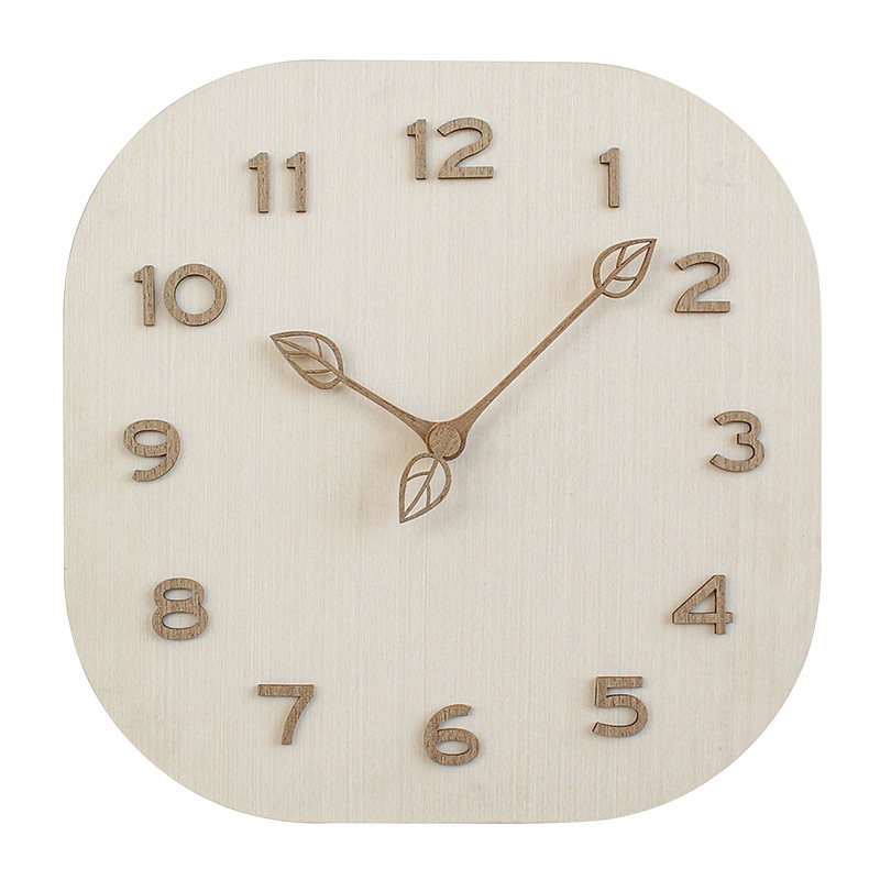 모던한 개성 벽시계 심플한 사각형 라이트 럭셔리 우드  - Lighting Home Decor Wall Clocks 리뷰 및 가격