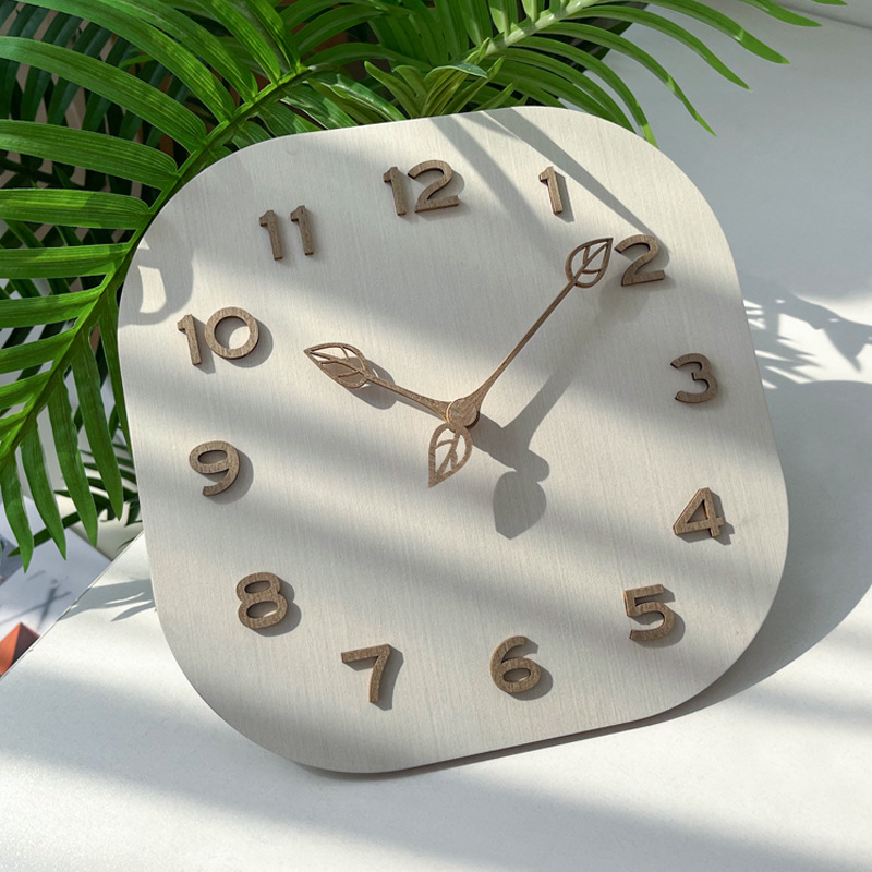 모던한 개성 벽시계 심플한 사각형 라이트 럭셔리 우드  - Lighting Home Decor Wall Clocks 리뷰 및 가격