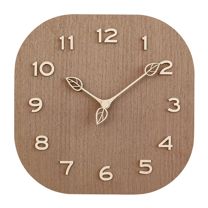 모던한 개성 벽시계 심플한 사각형 라이트 럭셔리 우드  - Lighting Home Decor Wall Clocks 리뷰 및 가격