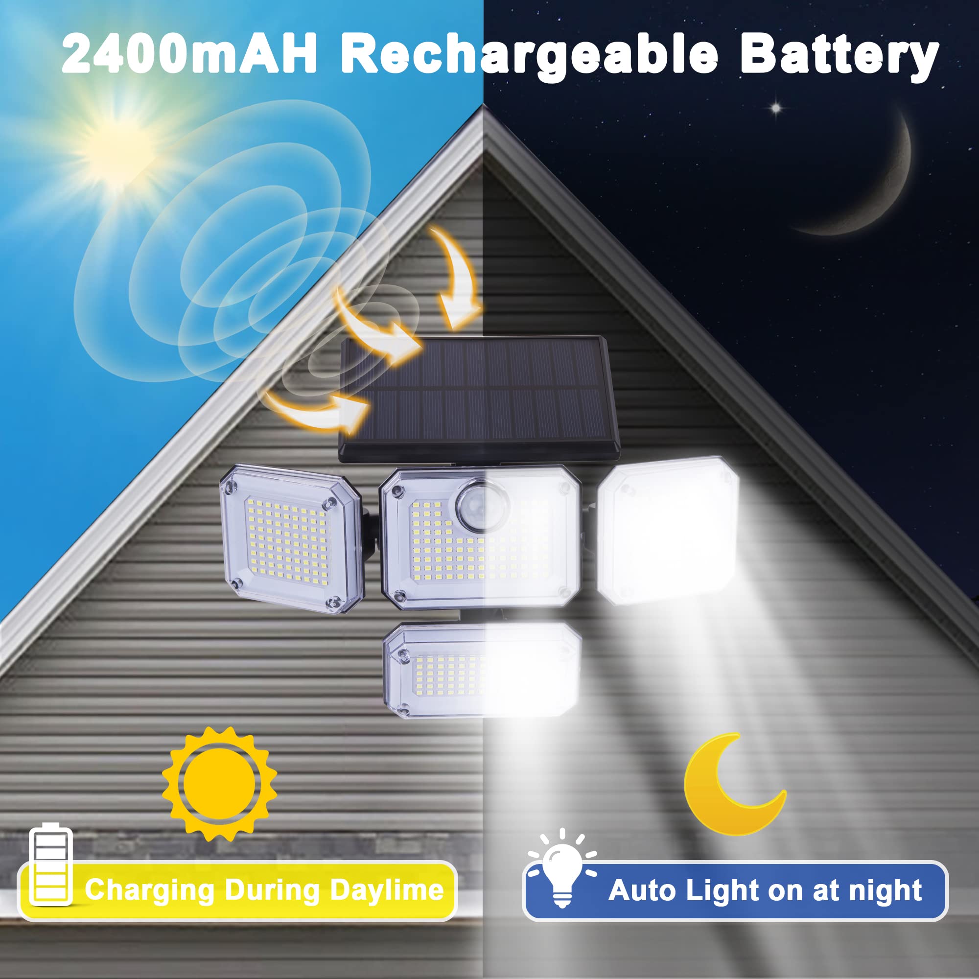 333 LED 태양광 야외 벽등, 모션 센서 스포트라이 - Garage Lighting Decor 리뷰 및 가격