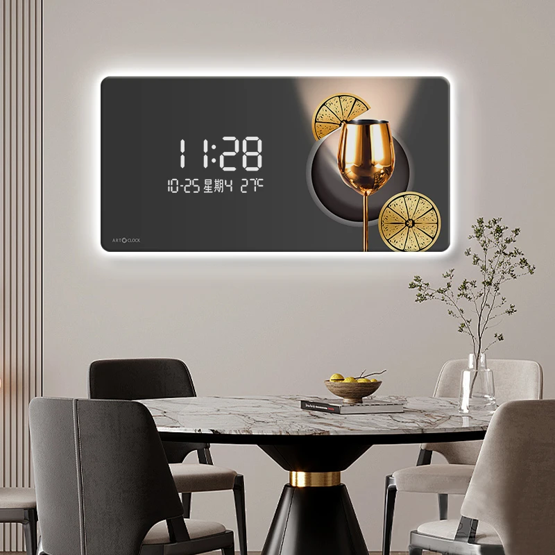 LED 앰비언트 라이트 벽걸이 시계, 거실 장식, 전자 - Lighting Home Decor Wall Clocks 리뷰 및 가격