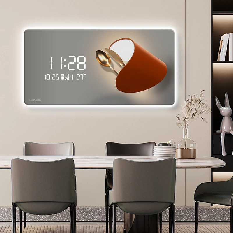 LED 앰비언트 라이트 벽걸이 시계, 거실 장식, 전자 - Lighting Home Decor Wall Clocks 리뷰 및 가격